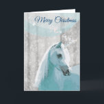 Cartes Pour Fêtes Annuelles Unicorn Horse<br><div class="desc">J'ai une image de Photoshop. The Christmas theme is somewhat unusual,  but the muted colours and cool blues with,  of course,  the fluffy of snow is in keeping with the winter season. A rather ethereal natural depiction of a unicorn.</div>