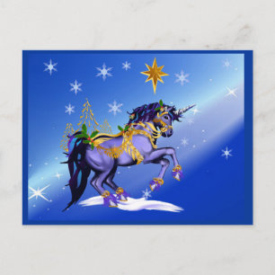 Cartes Pour Fêtes Annuelles Unicorn Postcard