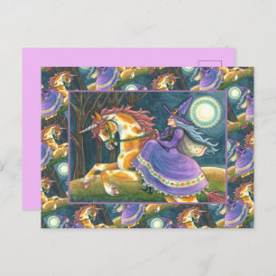 Cartes Pour Fêtes Annuelles UNICORNE DE TÉMOIGNAGE ET HALLOWEEN, CHAT NOIR Ima