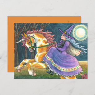 Cartes Pour Fêtes Annuelles UNICORNE DE TÉMOIGNAGE ET HALLOWEEN, CHAT NOIR Ima