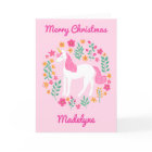 Unicorne Floral Cute Rose Joyeux Noël