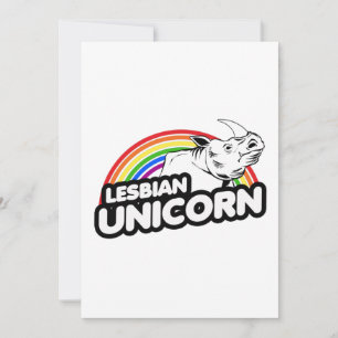Cartes Pour Fêtes Annuelles Unicorne lesbienne arc-en-ciel