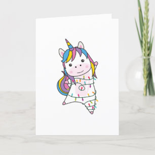 Cartes Pour Fêtes Annuelles Unicorne Noël Neige hiver Animaux Unicornes Adu