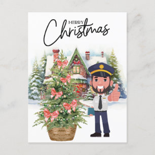 Cartes Pour Fêtes Annuelles Uniforme pilote avec thème de Noël