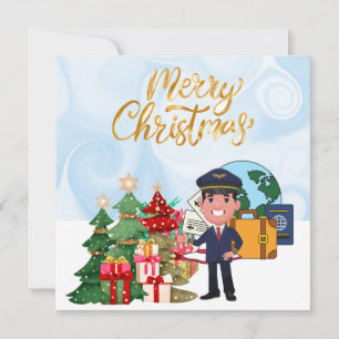 Cartes Pour Fêtes Annuelles Uniforme pilote avec thème de Noël