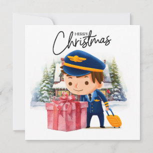 Cartes Pour Fêtes Annuelles Uniforme pilote avec thème de Noël