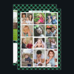Cartes Pour Fêtes Annuelles Unique 13 Photo Collage Famille Année En Revue<br><div class="desc">Carte photo unique à personnaliser avec 12 photos -1 par mois et une photo préférée à l'arrière avec une petite note sur l'année passée.</div>