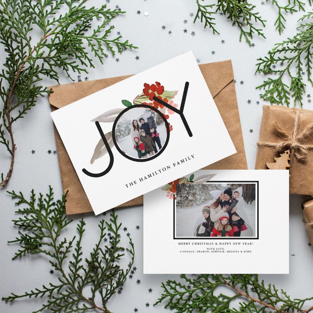 Cartes Pour Fêtes Annuelles Unique 2 Photo Joy Joyeux Noël (Créateur téléchargé)