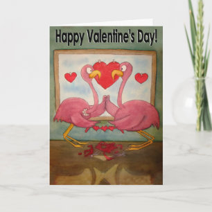 Cartes Pour Fêtes Annuelles Unique Flamingo Happy Valentine's Day Card