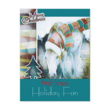 Unique Highland Pony Père Noël Holiday Art Greetin