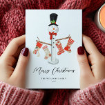 Cartes Pour Fêtes Annuelles Unique moderne Snowman de Noël non photo<br><div class="desc">Souhaitez à vos amis et à votre famille une bonne saison de vacances avec ce design de bonhomme de neige de Noël unique. Personnalisez avec votre salutation de vacances et votre nom de famille.</div>