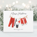 Cartes Pour Fêtes Annuelles Unique Père Noël Noël non photo<br><div class="desc">Souhaitez à vos amis et à votre famille une bonne saison de vacances avec ce design unique de Noël Père Noël. Personnalisez avec votre salutation de vacances et votre nom de famille.</div>