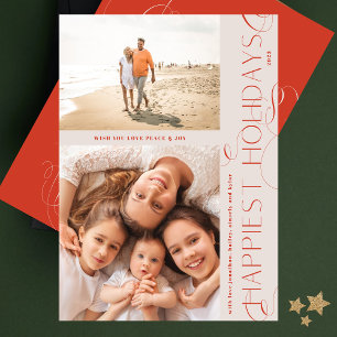 Cartes Pour Fêtes Annuelles UNIQUE ROUGE NOËL SWRILS 2 cadre photo JOYEUX