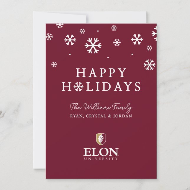 Cartes Pour Fêtes Annuelles Université Elon (Devant)