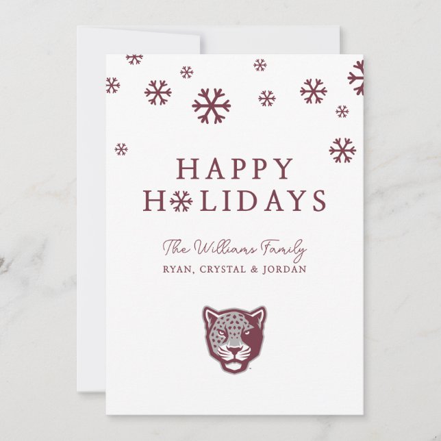 Cartes Pour Fêtes Annuelles Université Texas A&M de San Antonio | Jaguars (Devant)