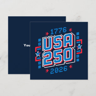 Cartes Pour Fêtes Annuelles USA 250 – 1776 à 2026 Pixel Art