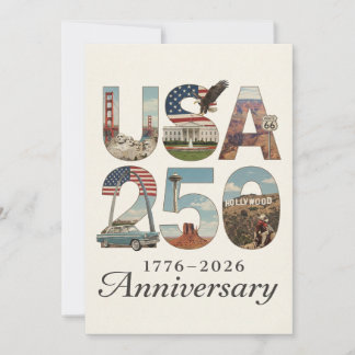 Cartes Pour Fêtes Annuelles USA 250 Anniversary Patriotic American History