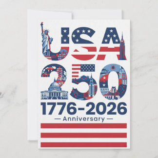 Cartes Pour Fêtes Annuelles USA 250 Anniversary Patriotic American History