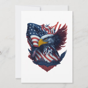 Cartes Pour Fêtes Annuelles USA Art Choisissez votre occasion Aigle rouge blan