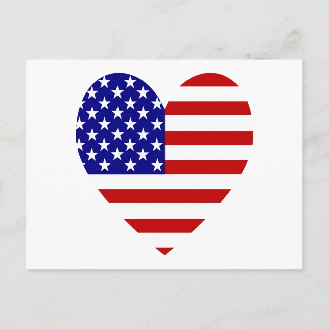 Cartes Pour Fêtes Annuelles USA Flag Heart Valentine (Devant)