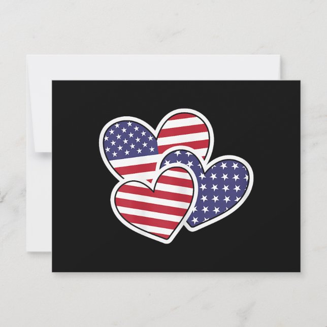 Cartes Pour Fêtes Annuelles USA Heart Flag American Patriotic 4 juillet femmes (Devant)