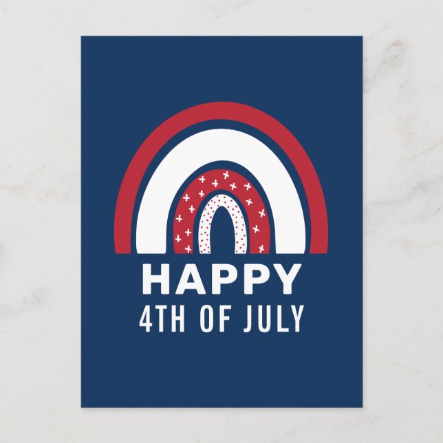 Cartes Pour Fêtes Annuelles USA Independence Day 4 juillet American Rainbow (Devant)