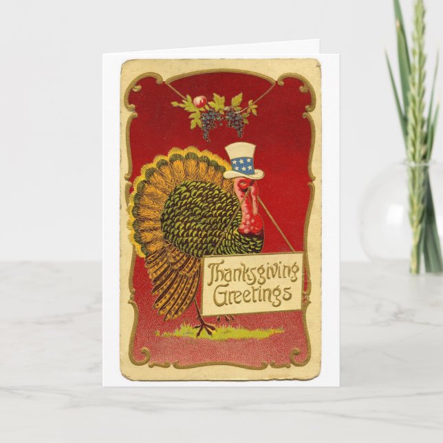 Cartes Pour Fêtes Annuelles USA Thanksgiving Turquie (Devant)