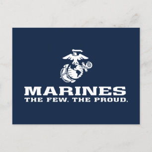 Cartes Pour Fêtes Annuelles USMC Les rares Logo Fiers Empilés - Blanc