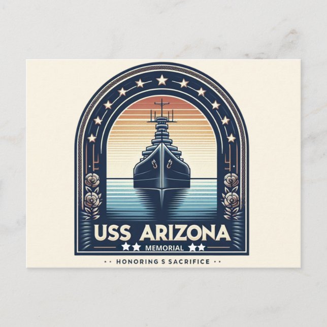 Cartes Pour Fêtes Annuelles USS Arizona Memorial : Hommage à l'héroïque Sacrif (Devant)