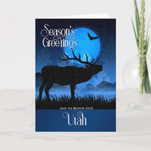 Cartes Pour Fêtes Annuelles Utah Beehive Bonnes Fêtes Moose