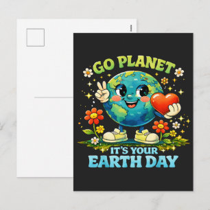 Cartes Pour Fêtes Annuelles Va planète, c'est votre journée de la Terre verte