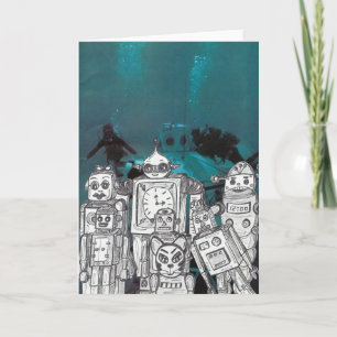 Cartes Pour Fêtes Annuelles Vacances 5 de robot