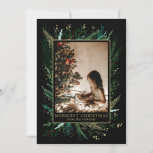 Cartes Pour Fêtes Annuelles Vacances à la main avec l'art original et votre ph