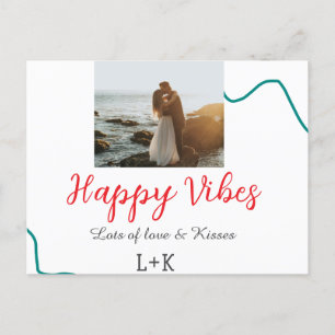 Cartes Pour Fêtes Annuelles Vacances ambiance joyeuse couple nom date mariage