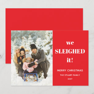 Cartes Pour Fêtes Annuelles Vacances Amusantes Photo de Noël Mignonne Se Faire