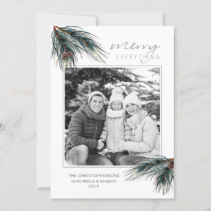 Cartes Pour Fêtes Annuelles Vacances Aquarelle Pine MERRY TOUT Photo