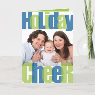 Cartes Pour Fêtes Annuelles Vacances bleu vert pâle couverture photo de Noël