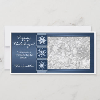 Cartes Pour Fêtes Annuelles Vacances bleues de flocon de neige