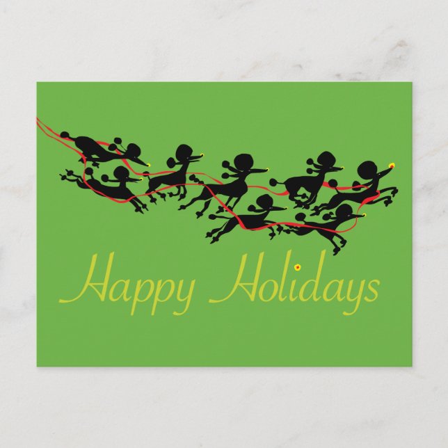 Cartes Pour Fêtes Annuelles Vacances Caniche (Devant)