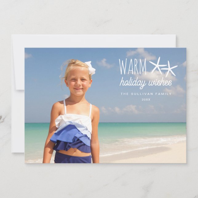 Cartes Pour Fêtes Annuelles Vacances Chaleureuses Voeux Noël Photo Salutation (Devant)