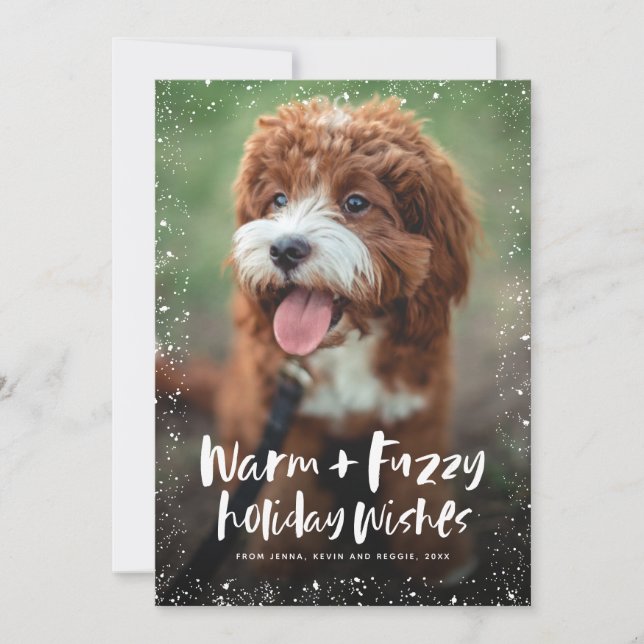 Cartes Pour Fêtes Annuelles Vacances chaudes et floues voeux animal de Noël ca (Devant)