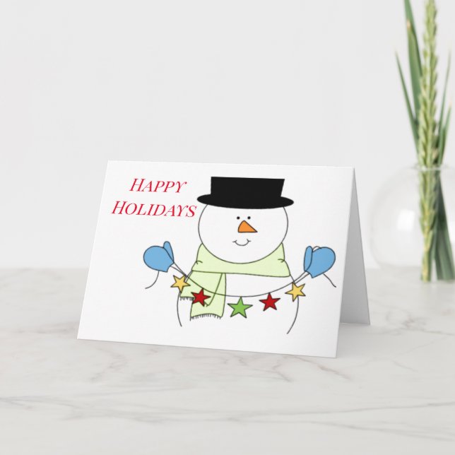 Cartes Pour Fêtes Annuelles VACANCES CHAUDES SOUHAITÉES D'UN FROID SNOWMAN (lo (Devant)