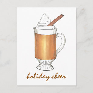 Cartes Pour Fêtes Annuelles Vacances Cheer rhum à beurre chaud Noël Boisson