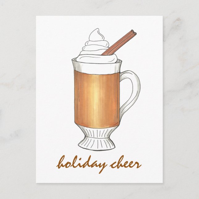 Cartes Pour Fêtes Annuelles Vacances Cheer rhum à beurre chaud Noël Boisson (Devant)