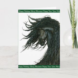Cartes Pour Fêtes Annuelles Vacances Cheval Salutations Friesian par Bihrle
