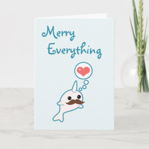 Cartes Pour Fêtes Annuelles Vacances Cute Narwhal