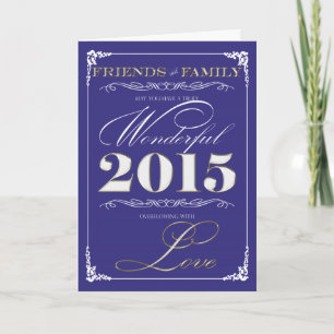 Cartes Pour Fêtes Annuelles Vacances d'amour débordantes