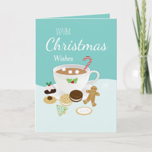 Cartes Pour Fêtes Annuelles Vacances de biscuits de Noël et de chocolat chaud