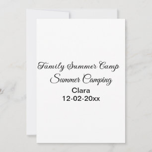 Cartes Pour Fêtes Annuelles Vacances de camping en famille personnalisées nom