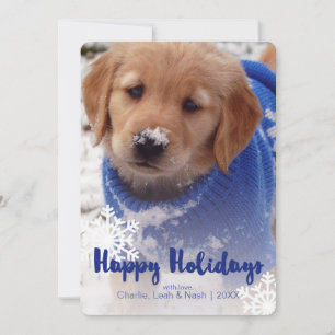 Cartes Pour Fêtes Annuelles Vacances de chiot de golden retriever